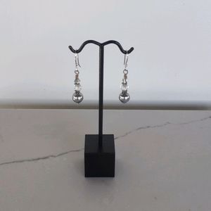 Faux Pearl and Crystal Earrings